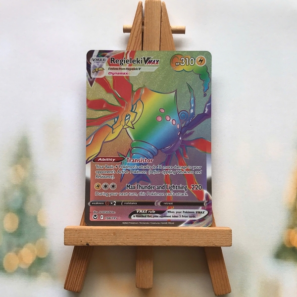 Thẻ hình Pokemon Regieleki VMAX 198/195 - Lá bài lẻ Silver Tempest Secret Rare tiếng Anh chính hãng