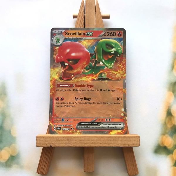 Thẻ hình Pokemon Scovillain ex 037/191 - Lá bài lẻ Surging Sparks Ultra Rare tiếng Anh chính hãng ảnh 2