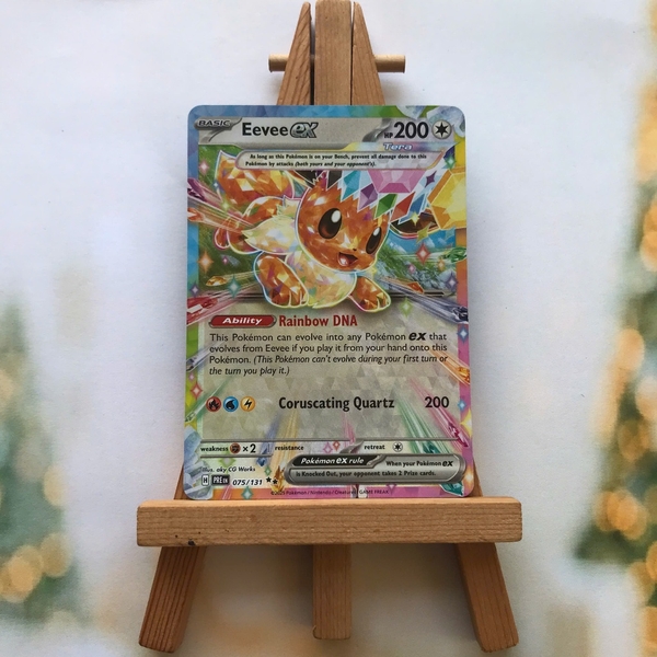 Thẻ hình Pokemon Eevee ex 075/131 - Lá bài lẻ Prismatic Evolutions Ultra Rare tiếng Anh chính hãng ảnh 2