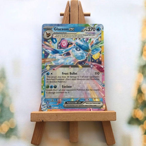 Thẻ hình Pokemon Glaceon ex 026/131 - Lá bài lẻ Prismatic Evolutions Ultra Rare tiếng Anh