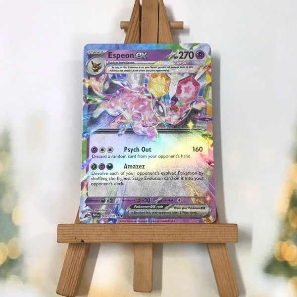 Thẻ hình Pokemon Espeon ex 034/131 - Lá bài lẻ Prismatic Evolutions Ultra Rare tiếng Anh chính hãng ảnh 2