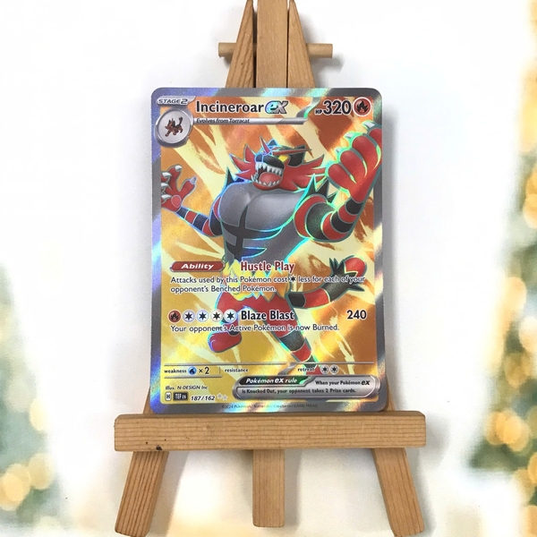 Thẻ hình Pokemon Incineroar ex 187/162 - Lá bài lẻ Temporal Forces Full Art tiếng Anh chính hãng