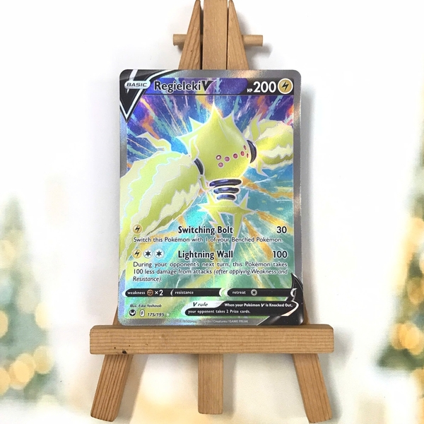 Thẻ hình Pokemon Regieleki V 175/195 - Lá bài lẻ Silver Tempest Full Art Ultra Rare tiếng Anh chính hãng