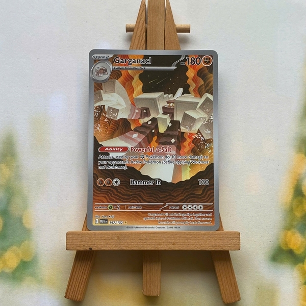 Thẻ hình Pokemon Garganacl 147/132 - Lá bài lẻ Mega Evolution Illustration Rare tiếng Anh chính hãng