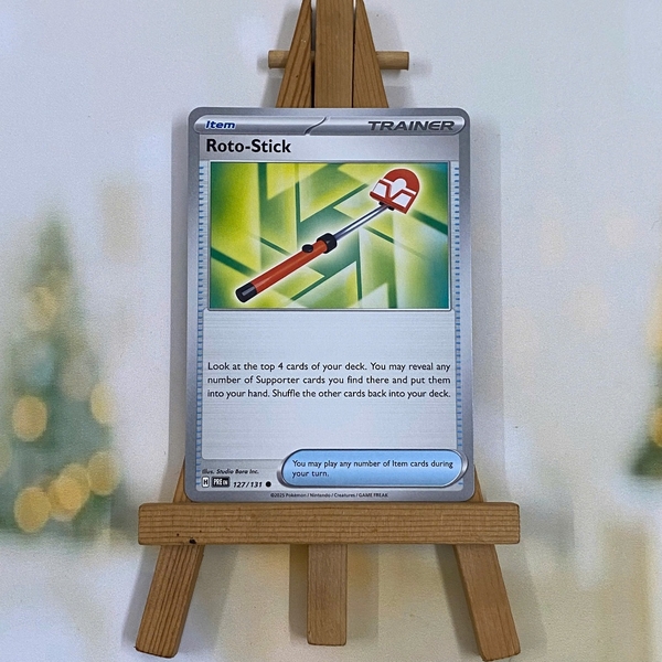 Thẻ hình Pokemon Roto Stick 127/131 - Lá bài lẻ Prismatic Evolutions Common Reverse Holo tiếng Anh chính hãng ảnh 2