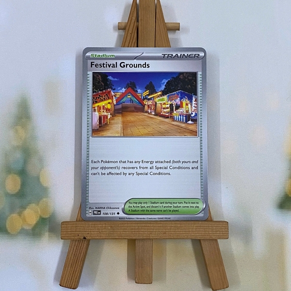 Thẻ hình Pokemon Festival Grounds 108/131 - Lá bài lẻ Prismatic Evolutions Common Reverse Holo tiếng Anh chính hãng ảnh 2