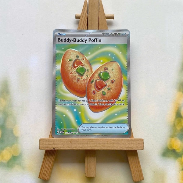 Thẻ hình Pokemon Buddy-Buddy Poffin 167/132 - Lá bài lẻ Mega Evolution Full Art Ultra Rare tiếng Anh chính hãng