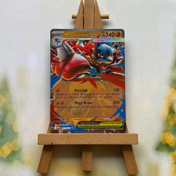 Thẻ hình Pokemon Mega Lucario ex 077/132 - Lá bài lẻ Mega Evolution Ultra Rare tiếng Anh chính hãng