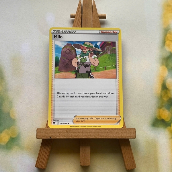 Thẻ hình Pokemon Milo 057/073 - Lá bài lẻ Champion's Path Uncommon Reverse Holo tiếng Anh chính hãng ảnh 2