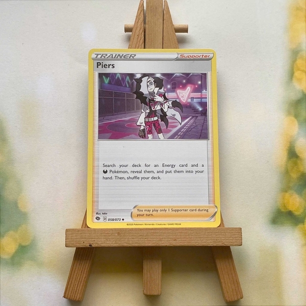 Thẻ hình Pokemon Piers 058/073 - Lá bài lẻ Champion's Path Uncommon Reverse Holo tiếng Anh chính hãng