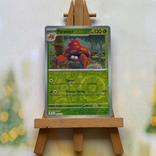 Thẻ hình Pokemon Parasect 005/159 - Lá bài lẻ Journey Together Common Reverse Holo tiếng Anh chính hãng