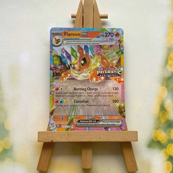 Thẻ hình Pokemon Flareon ex 014/131 - Lá bài lẻ Prismatic Evolutions Ultra Rare tiếng Anh chính hãng
