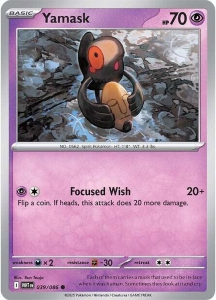 Thẻ hình Pokemon Yamask 039/086 - Lá bài lẻ White Flare Common Reverse Holo tiếng Anh chính hãng