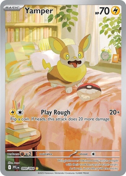 Thẻ hình Pokemon Yamper 099/094 - Lá bài lẻ Phantasmal Flames Illustration Rare tiếng Anh chính hãng