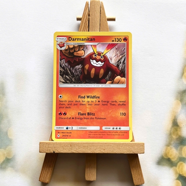 Thẻ hình Pokemon Darmanitan 24/214 - Lá bài Sun & Moon: Unbroken Bonds Rare tiếng Anh chính hãng