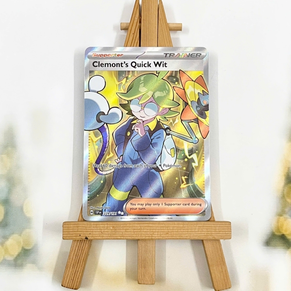 Thẻ hình Pokemon Clemont's Quick Wit 229/191 - Lá bài lẻ Surging Sparks Full Art Secret Rare tiếng Anh chính hãng