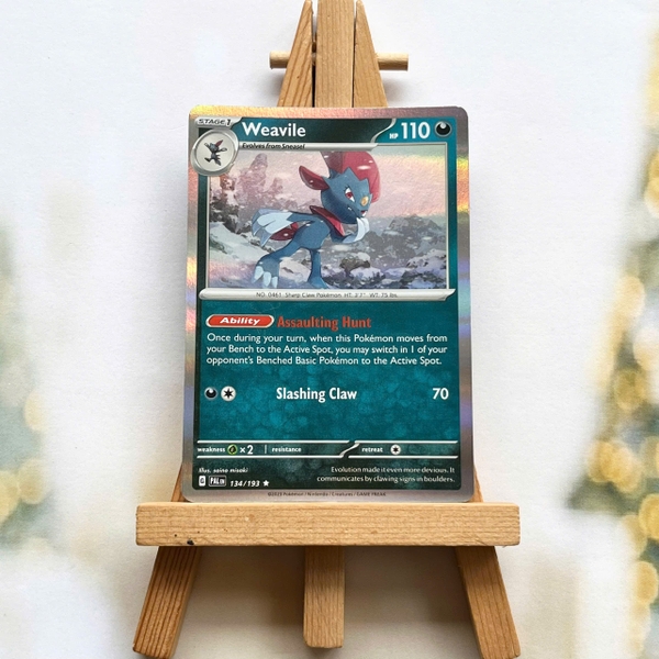 Thẻ hình Pokemon Weavile 134/193 - Lá bài lẻ Paldea Evolved Holo Rare Reverse Holo tiếng Anh chính hãng