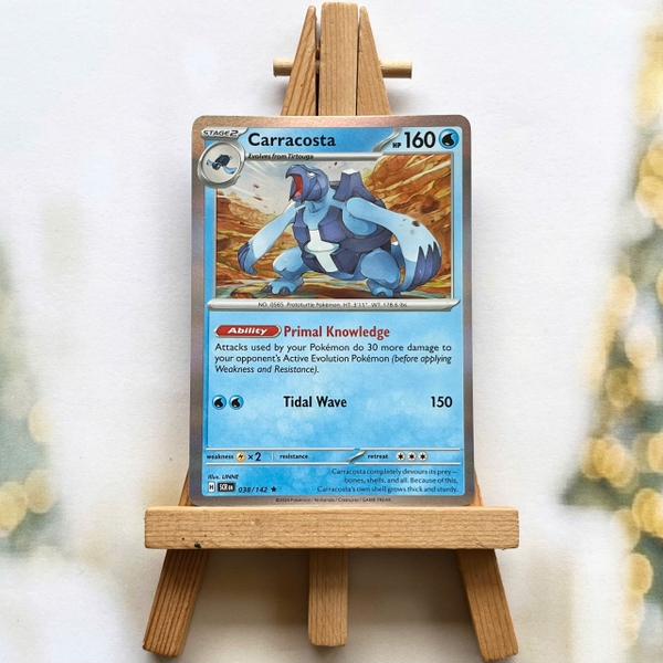 Thẻ hình Pokemon Carracosta 038/142 - Lá bài lẻ Stellar Crown Reverse Holo Rare tiếng Anh chính hãng ảnh 2