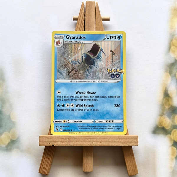 Thẻ hình Gyarados 022/078 - Lá bài lẻ Pokemon GO Rare tiếng Anh chính hãng