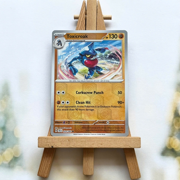 Thẻ hình Pokemon Toxicroak 024/064 - Lá bài Scarlet & Violet Shrouded Fable Common Reverse Holo tiếng Anh chính hãng