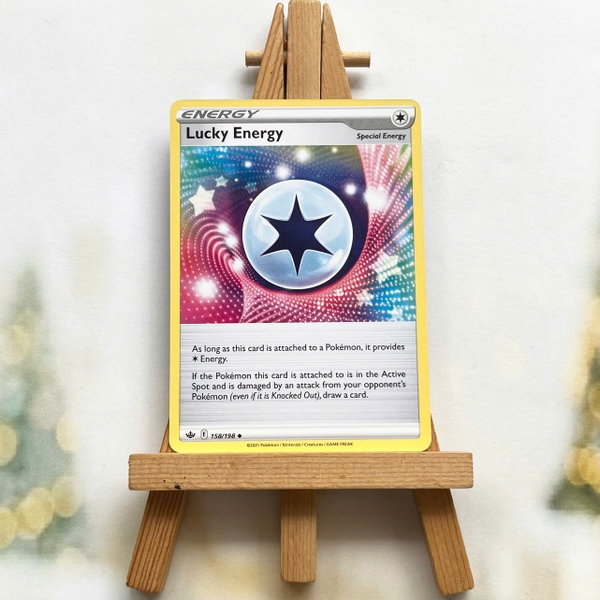 Thẻ hình Pokemon Lucky Energy 158/198 - Lá bài Chilling Reign Uncommon Reverse Holo tiếng Anh chính hãng ảnh 2