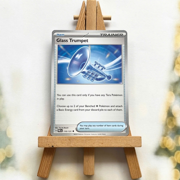 Thẻ hình Pokemon Glass Trumpet 110/131 - Lá bài lẻ Prismatic Evolutions Uncommon Reverse Holo tiếng Anh chính hãng ảnh 2