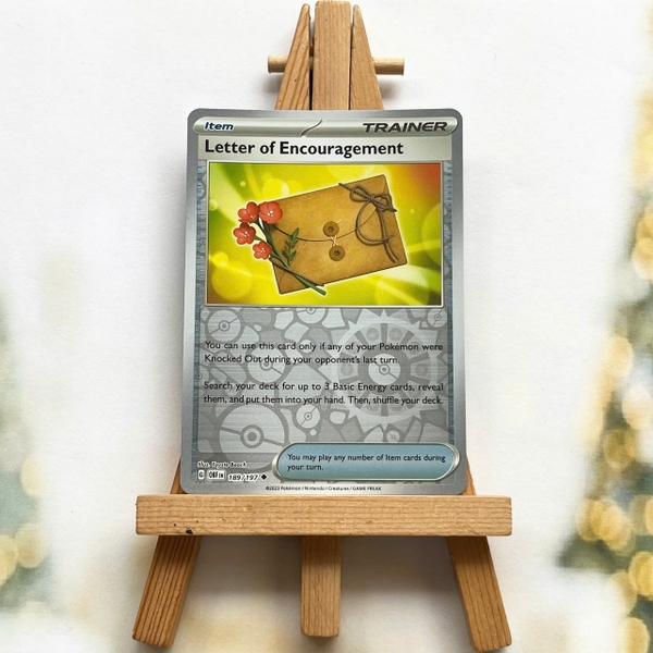 Thẻ hình Pokemon Letter of Encouragement 189/197 - Lá bài lẻ Obsidian Flames Uncommon Reverse tiếng Anh chính hãng ảnh 2