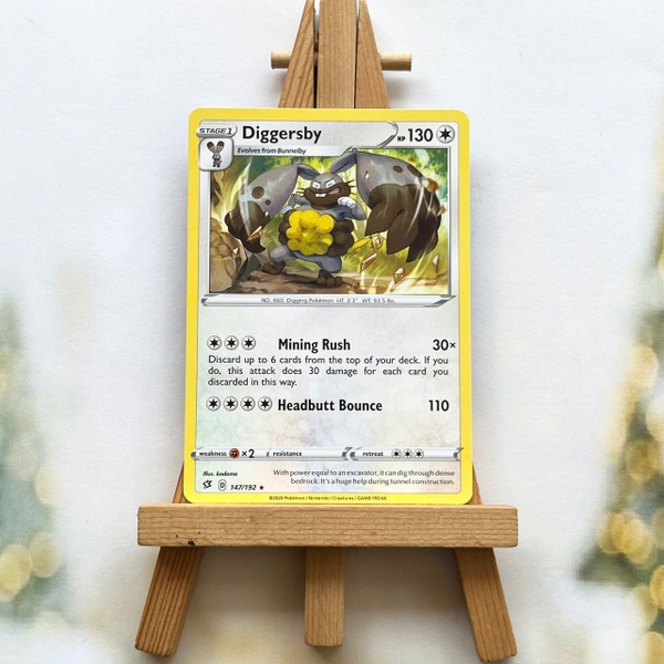 Thẻ hình Pokemon Diggersby 147/192 - Lá bài lẻ Rebel Clash Rare tiếng Anh chính hãng