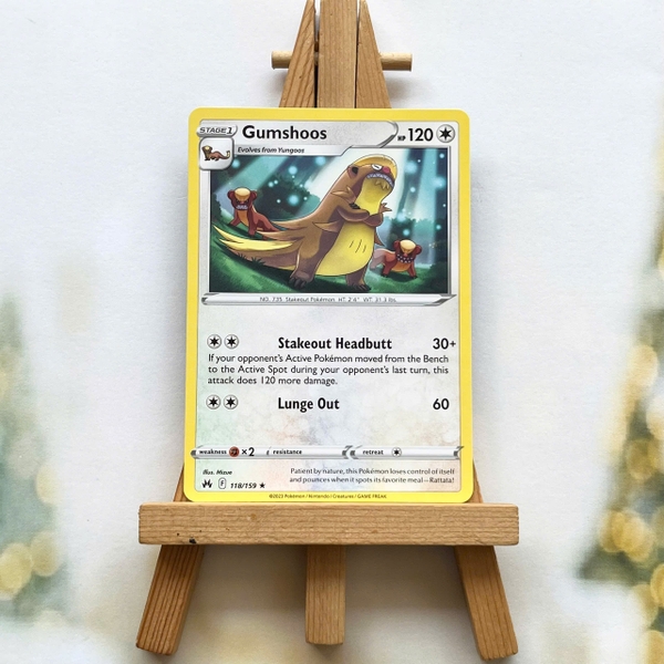 Thẻ hình Pokemon Gumshoos 118/159 - Lá bài Crown Zenith Rare Reverse Holo tiếng Anh chính hãng