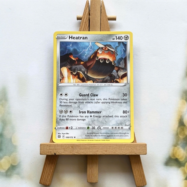 Thẻ hình Pokemon Heatran 100/172 - Lá bài lẻ Brilliant Stars Rare tiếng Anh chính hãng