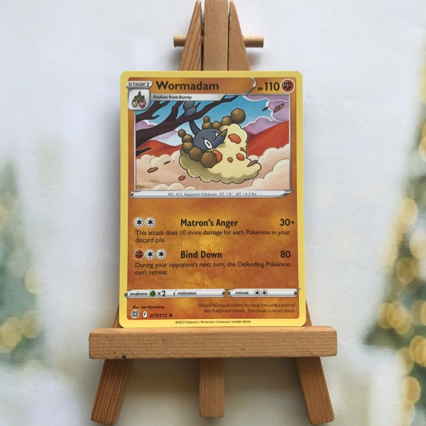 Thẻ hình Pokemon Wormadam 077/172 - Lá bài lẻ Brilliant Stars Rare tiếng Anh chính hãng