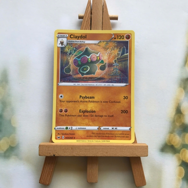 Thẻ hình Pokemon Claydol 103/202 - Lá bài lẻ Sword & Shield Base Set Rare tiếng Anh chính hãng