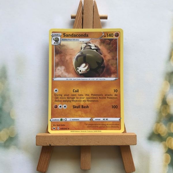 Thẻ hình Pokemon Sandaconda 109/202 - Lá bài lẻ Sword & Shield Base Set Rare tiếng Anh chính hãng
