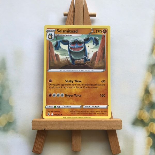 Thẻ hình Pokemon Seismitoad 090/203 - Lá bài lẻ Evolving Skies Rare tiếng Anh chính hãng