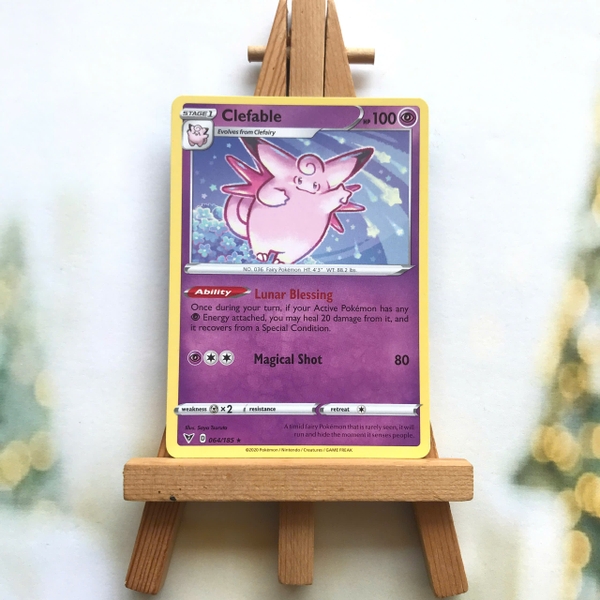 Thẻ hình Pokemon Clefable 064/185 - Lá bài lẻ Vivid Voltage Rare tiếng Anh chính hãng