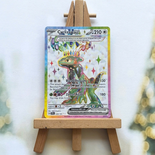 Thẻ hình Pokemon Cyclizar ex 228/191 - Lá bài lẻ Surging Sparks Full Art Secret Rare tiếng Anh chính hãng