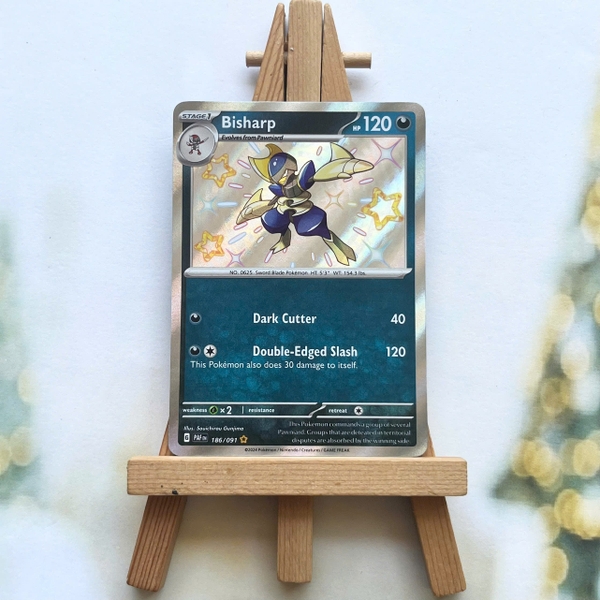 Thẻ hình Pokemon Bisharp 186/091 - Lá bài lẻ Scarlet & Violet: Paldean Fates Shiny Rare tiếng Anh chính hãng