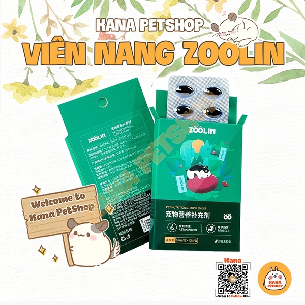 Viên Nang Zoolin 🐹FREESHIP🐹 Thức Ăn Dặm Viên Nang Astaxanthin Dinh Dưỡng Bảo Vệ Sức Khỏe Cho Hamster, Nhím , Sóc ...