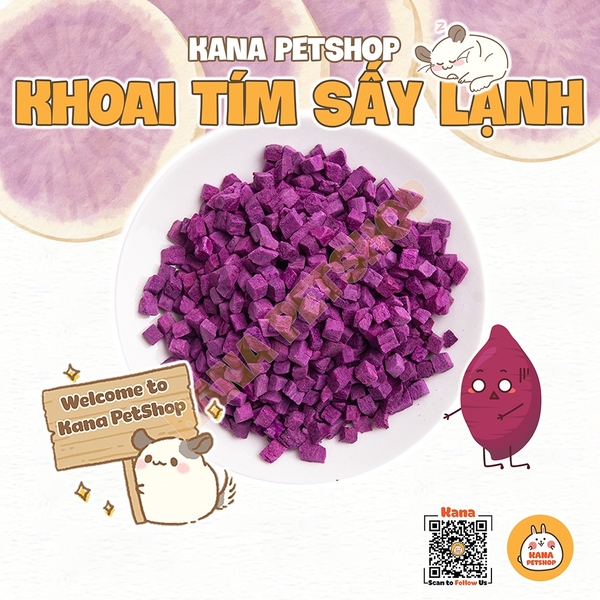 Khoai Tím Sấy Hamster 🐹FREESHIP🐹 Đồ Ăn Vặt Khoai Tím Sấy Lạnh Thức Ăn Dặm Bổ Sung Dinh Dưỡng Cho Hamster, Sóc, Sóc Bay