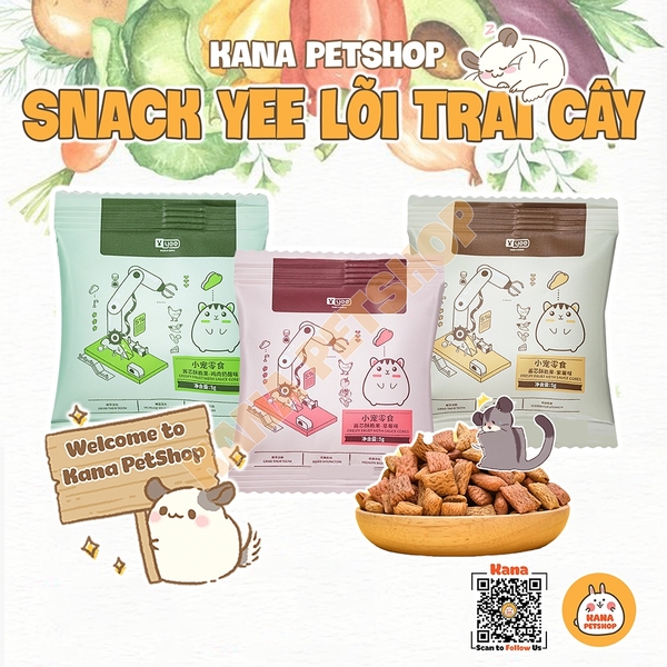 Snack Yee Thức Ăn Hamster 🐹FREESHIP🐹 Đồ Ăn Dặm Snack Lõi Sốt Trái Cây Gà Yee Đồ Ăn Vặt Hamster, Nhím , Sóc ...