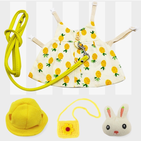 Dây Dắt Set Váy Áo Quần Cho Thỏ .Dây Dắt Váy Công Chúa Nhiều Họa Tiết Cho Thỏ, Sóc, Mèo , Chó Nhỏ ....