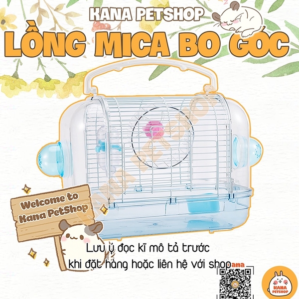 Lồng Mica Hamster Chuồng Mica Bo Góc Mix Lưới Dành Cho Hamster Bear, Winter White