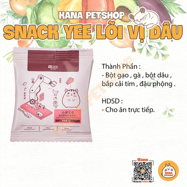 Snack Yee Thức Ăn Hamster 🐹FREESHIP🐹 Đồ Ăn Dặm Snack Lõi Sốt Trái Cây Gà Yee Đồ Ăn Vặt Hamster, Nhím , Sóc ...