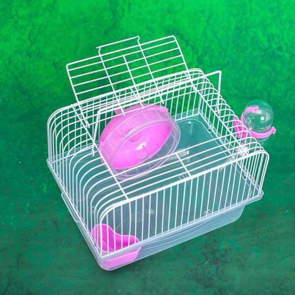 Lồng nuôi hamster mini Lồng hamster KHAY TRONG suốt, lồng mini full phụ kiện, lồng ngũ sắc hamster