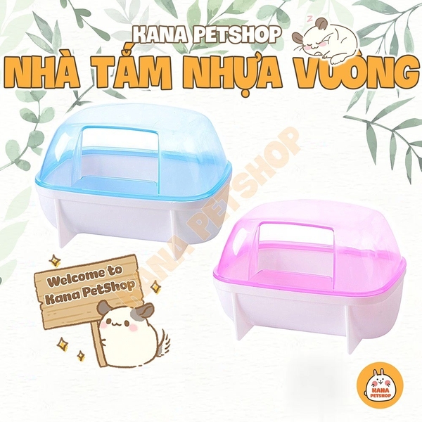Nhà Tắm Hamster 🐹FREESHIP🐹 Nhà Tắm Nhựa Vuông Nhiều Size Cho Hamster Bear, WinterWhite, Robo,Campell .