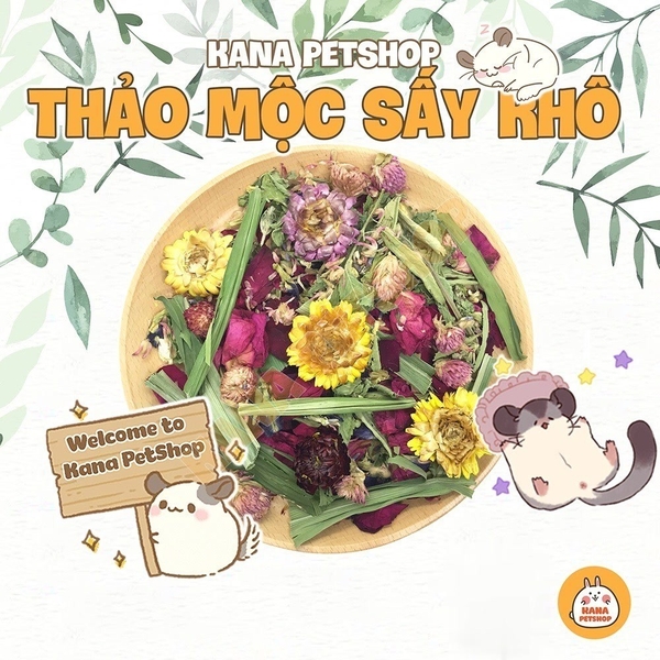 Hoa Thảo Mộc Sấy Khô Lót Chuồng 🐹FREESHIP🐹 Hoa Sấy Lót Chuồng Thức Ăn Cho Hamster, chinchilla , Thỏ , Bọ , Pet Nhỏ