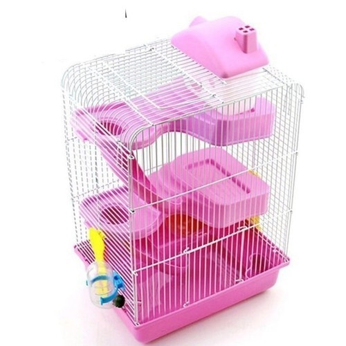 Lồng Hamster 3 tầng – Hoàng tử 𝟑 𝐭𝐚̂̀𝐧𝐠 size lớn 27x21x45cm  đủ màu sắc
