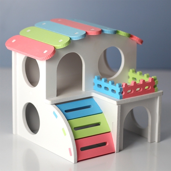 Đồ Chơi Cho Hamster 🐹FREESHIP🐹  Set Nhà Gỗ Hầm Chui Cho Chuột Hamster