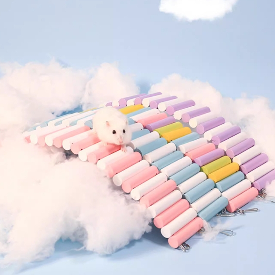 Thang Gỗ Uốn Hamster 🐹FREESHIP🐹 Thang Gỗ Uốn Trang Trí Phân Chia Khu Vực Lồng Hamster