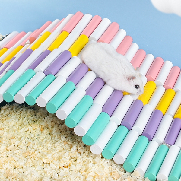 Thang Gỗ Uốn Hamster 🐹FREESHIP🐹 Thang Gỗ Uốn Trang Trí Phân Chia Khu Vực Lồng Hamster